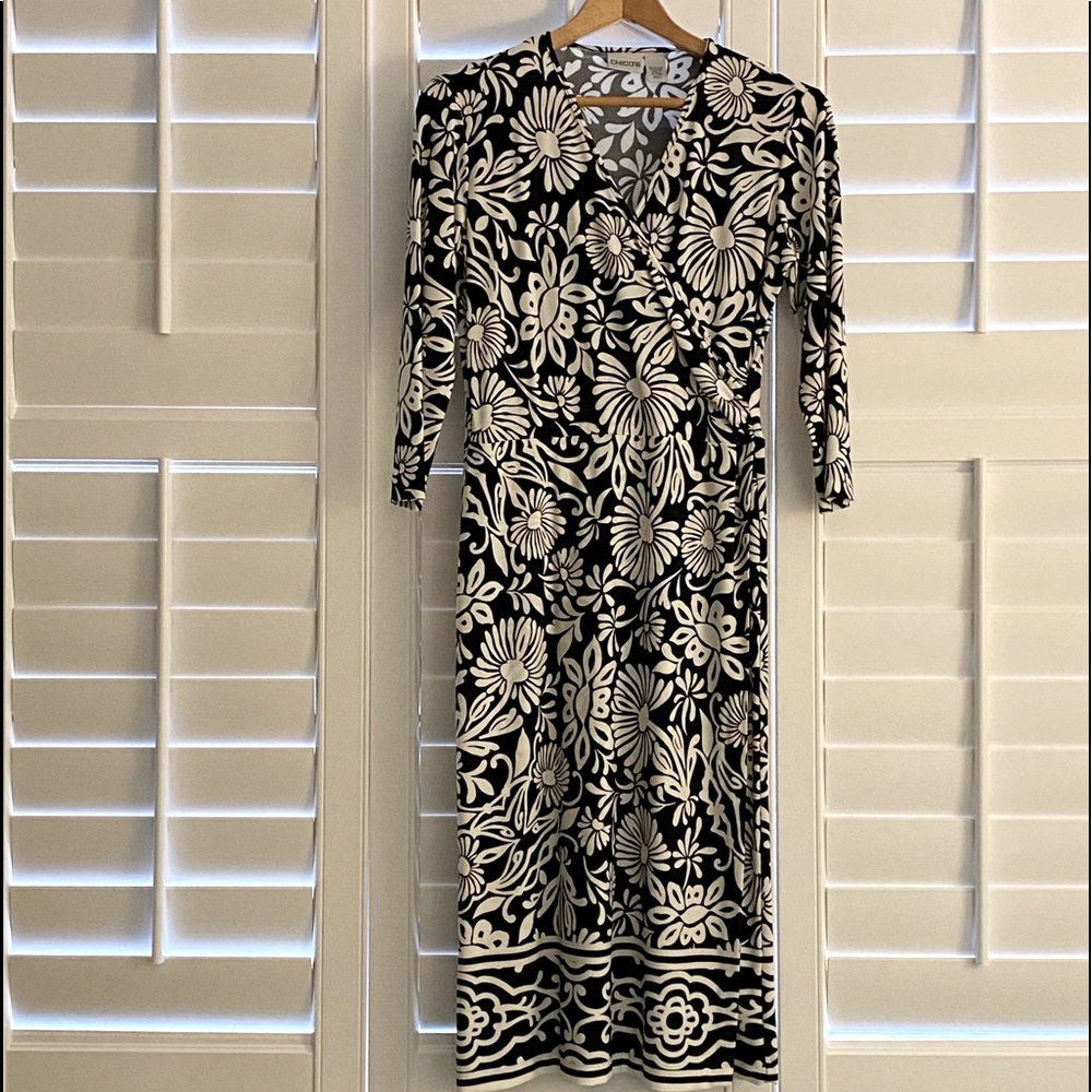 Chico’s Dress, Black & White print, size 0